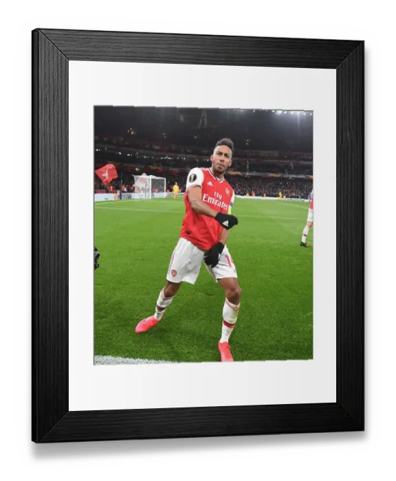 Framed Print : Aubameyang's Europa League Strike: Arsenal's Triumph over Olympiacos