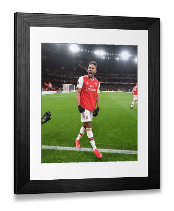 Framed Print : Aubameyang's Europa League Strike: Arsenal's Victory over Olympiacos
