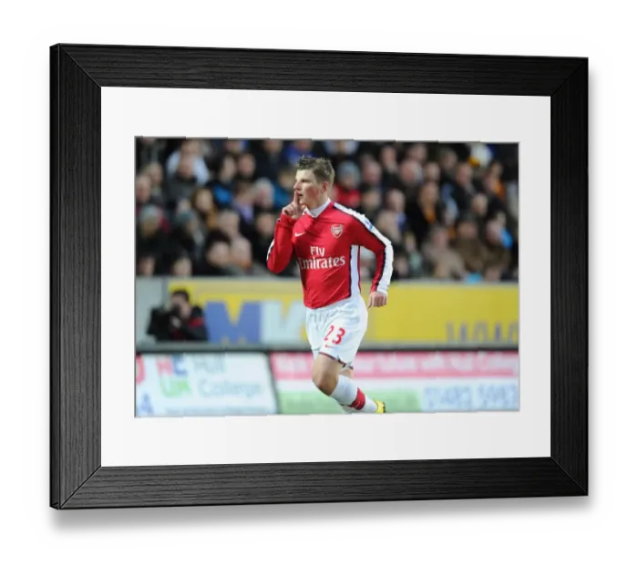 Framed Print : Andrey Arsahvin celebrates scoring the 1st Arsenal goal. Hull City 1: 2 Arsenal