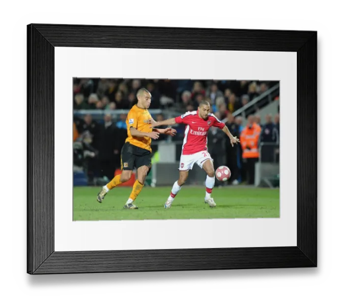 Framed Print : Gael Clichy (Arsenal) Craig Fagan (Hull). Hull City 1: 2 Arsenal, Barclays Premier League