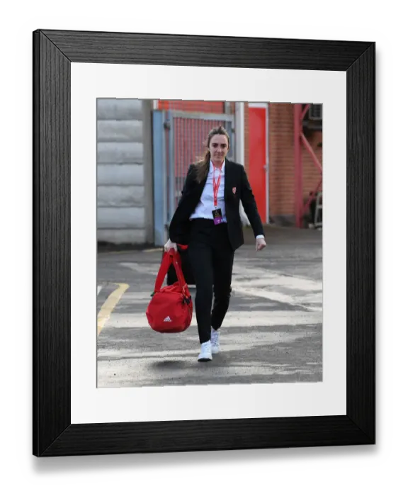Framed Print : Arsenal's Lisa Evans Prepares for FA Womens Continental League Cup Final Showdown Against Chelsea