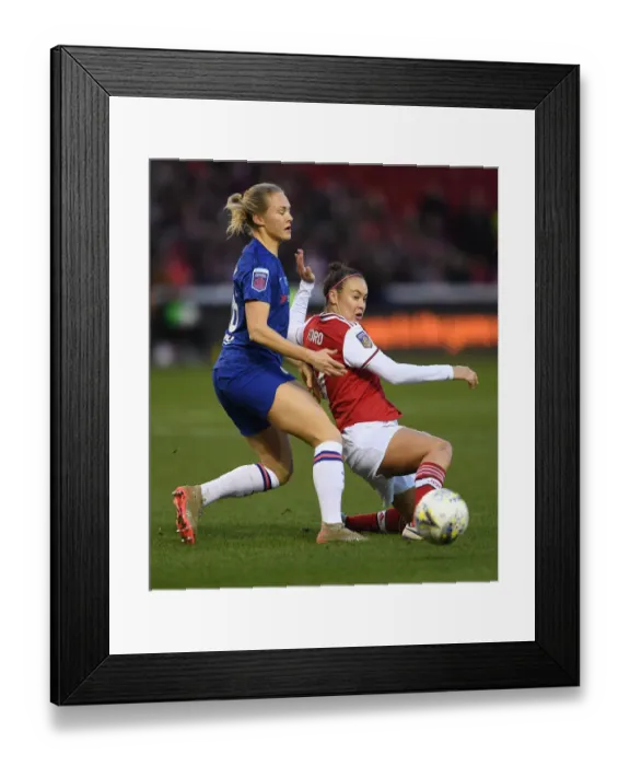 Framed Print : Arsenal vs. Chelsea: A Tight Battle in FA Womens Continental League Cup Final