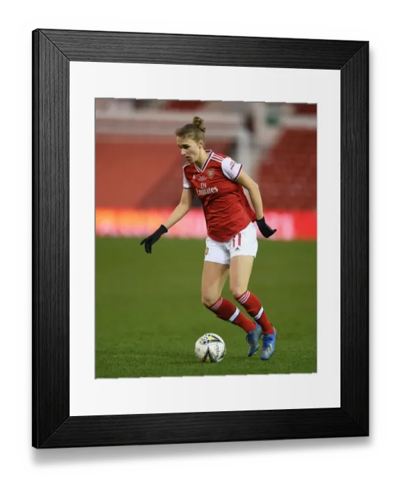 Framed Print : Arsenal's Vivianne Miedema Faces Off Against Chelsea in FA Womens Continental League Cup Final