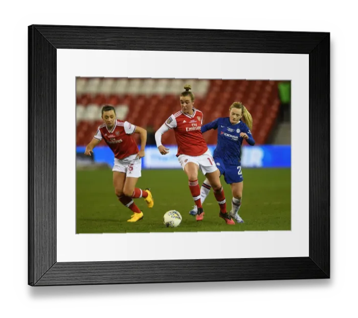 Framed Print : Arsenal vs. Chelsea: FA Womens Continental League Cup Final Showdown Framed Print : Arsenal vs. Chelsea: FA Womens Continental League Cup Final Showdown