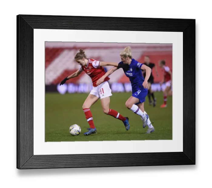 Framed Print : Battle of Titans: Arsenal vs. Chelsea - FA Womens Continental League Cup Final: Miedema vs. Bright Framed Print : Battle of Titans: Arsenal vs. Chelsea - FA Womens Continental League Cup Final: Miedema vs. Bright