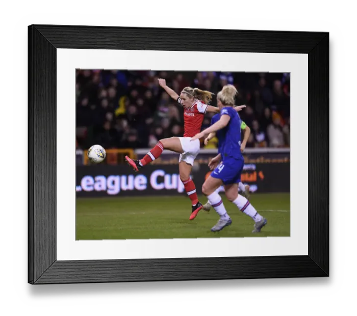 Framed Print : Arsenal's Jordan Nobbs Goes Head-to-Head with Chelsea in FA Womens Continental League Cup Final Framed Print : Arsenal's Jordan Nobbs Goes Head-to-Head with Chelsea in FA Womens Continental League Cup Final
