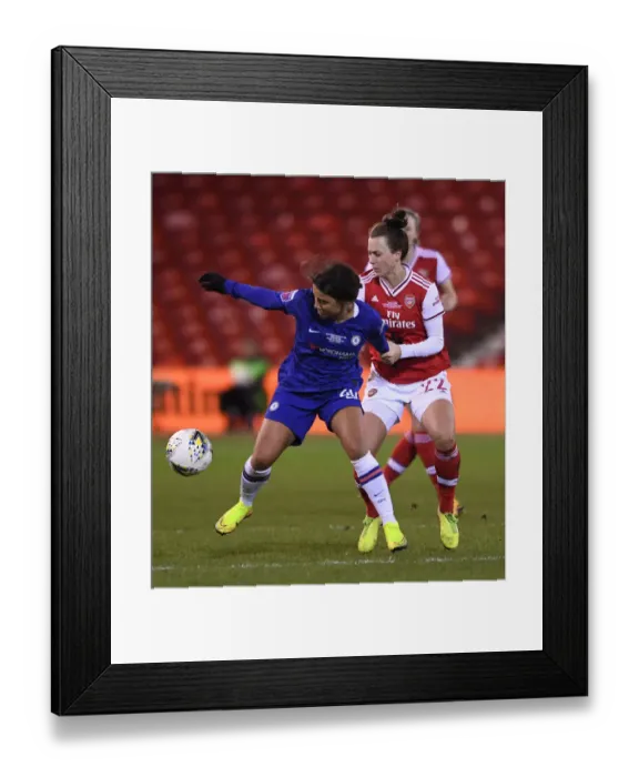 Framed Print : Arsenal vs. Chelsea Showdown: Thrilling FA Womens Continental League Cup Final Battle Framed Print : Arsenal vs. Chelsea Showdown: Thrilling FA Womens Continental League Cup Final Battle