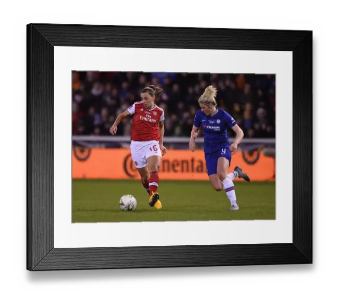 Framed Print : Arsenal vs. Chelsea: FA Womens Continental League Cup Final Showdown
