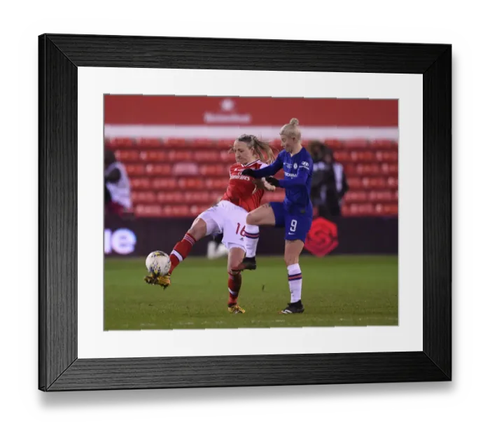 Framed Print : Arsenal vs. Chelsea: A Tense Battle - FA Womens Continental League Cup Final