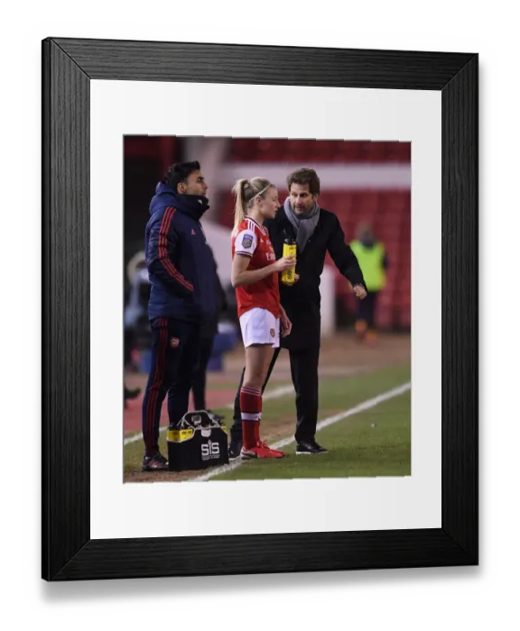 Framed Print : Arsenal Women's FA WSL Cup Final: Montemurro Coaches Leah Williamson Against Chelsea Framed Print : Arsenal Women's FA WSL Cup Final: Montemurro Coaches Leah Williamson Against Chelsea