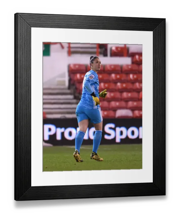Framed Print : Arsenal's Manuela Zinsberger in FA Womens Continental League Cup Final Against Chelsea