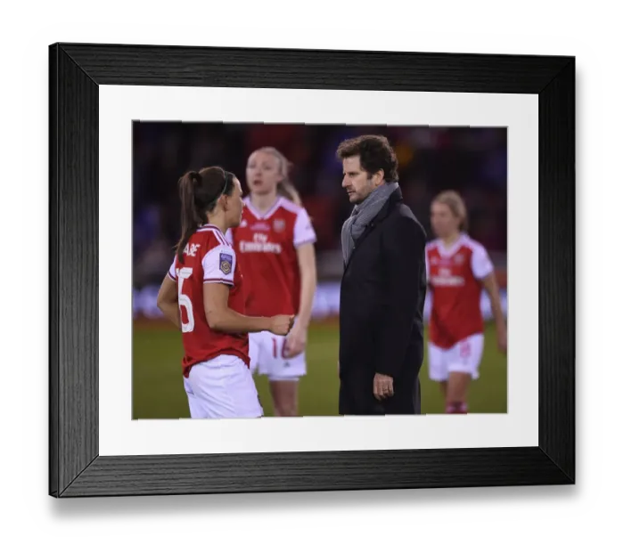 Framed Print : Arsenal Women's Manager Joe Montemuro and Katie McCabe Celebrate FA Womens Continental League Cup Final Win over Chelsea Framed Print : Arsenal Women's Manager Joe Montemuro and Katie McCabe Celebrate FA Womens Continental League Cup Final Win over Chelsea