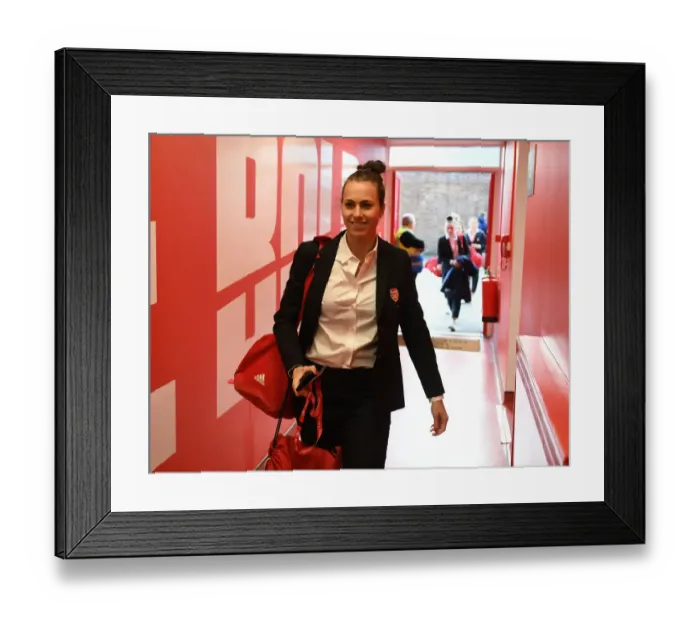 Framed Print : Viki Schnaderbeck Prepares for Arsenal vs. Chelsea FA Womens Continental League Cup Final