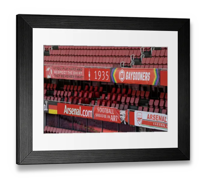 Framed Print : Arsenal vs Olympiacos: Gay Gooners Protest at Europa League Match, Emirates Stadium, London, 2020