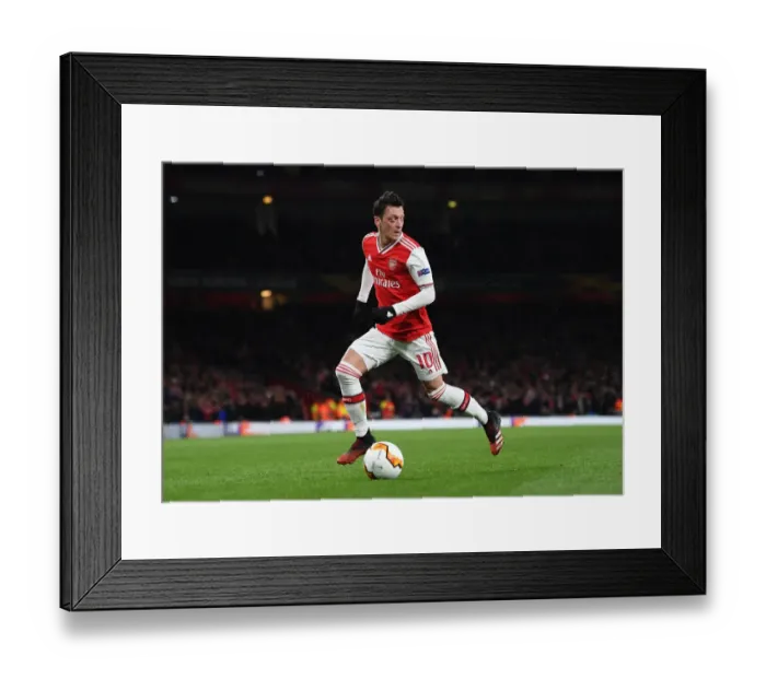 Framed Print : Mesut Ozil in Europa League Action: Arsenal vs. Olympiacos at Emirates Stadium (2019-20)