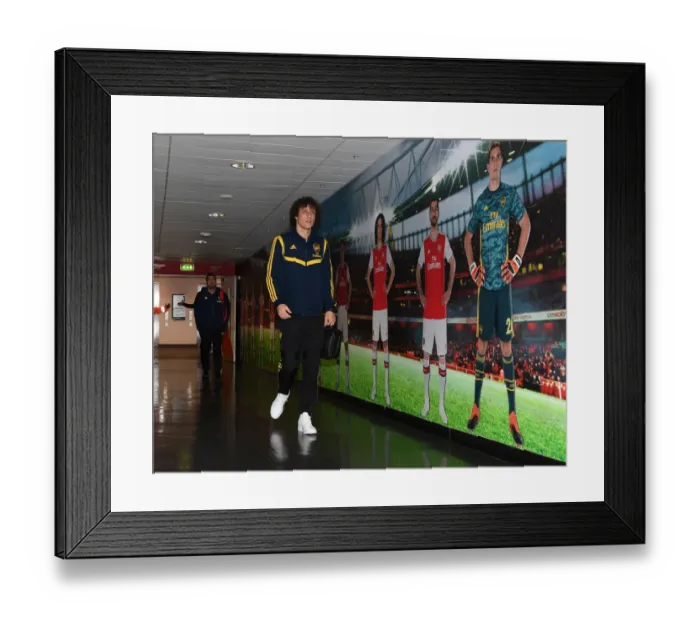 Framed Print : Arsenal FC vs Olympiacos FC: David Luiz Focuses Ahead of Europa League Showdown (Arsenal 2019-20)