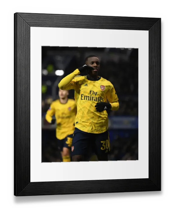 Framed Print : Eddie Nketiah Scores His Second: Arsenal Moves Forward in FA Cup Against Portsmouth Framed Print : Eddie Nketiah Scores His Second: Arsenal Moves Forward in FA Cup Against Portsmouth