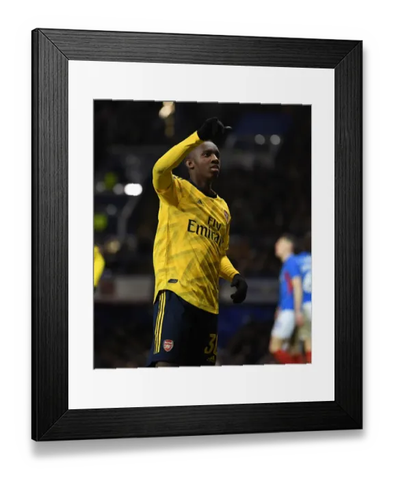 Framed Print : Arsenal's Eddie Nketiah Scores Second Goal in FA Cup Fifth Round Clash vs. Portsmouth Framed Print : Arsenal's Eddie Nketiah Scores Second Goal in FA Cup Fifth Round Clash vs. Portsmouth