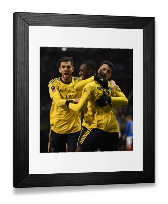 Framed Print : Eddie Nketiah Scores His Second Goal: Arsenal Advances in FA Cup against Portsmouth Framed Print : Eddie Nketiah Scores His Second Goal: Arsenal Advances in FA Cup against Portsmouth
