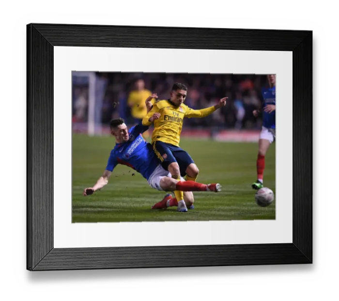 Framed Print : FA Cup Fifth Round: Torreira Fouled by Bolton - Portsmouth vs. Arsenal (2020) Framed Print : FA Cup Fifth Round: Torreira Fouled by Bolton - Portsmouth vs. Arsenal (2020)