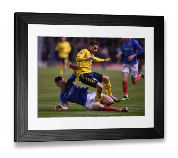 Framed Print : FA Cup Fifth Round: Torreira Foul by Bolton - Portsmouth vs. Arsenal