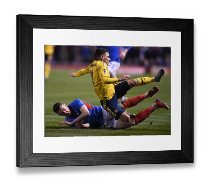Framed Print : FA Cup Fifth Round: Torreira Foul by Bolton - Portsmouth vs. Arsenal (2020)