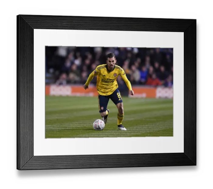 Framed Print : Arsenal's Dani Ceballos in FA Cup Fifth Round Clash Against Portsmouth