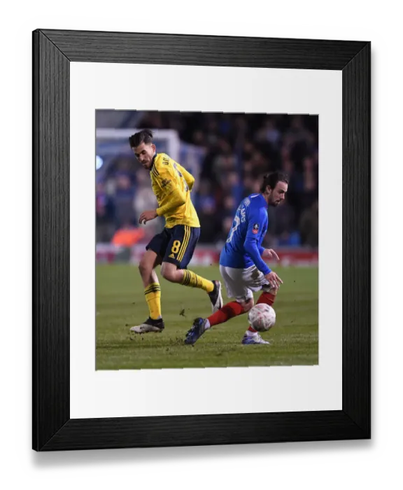 Framed Print : Dani Ceballos vs. Ryan Williams: FA Cup Fifth Round Clash Between Portsmouth and Arsenal