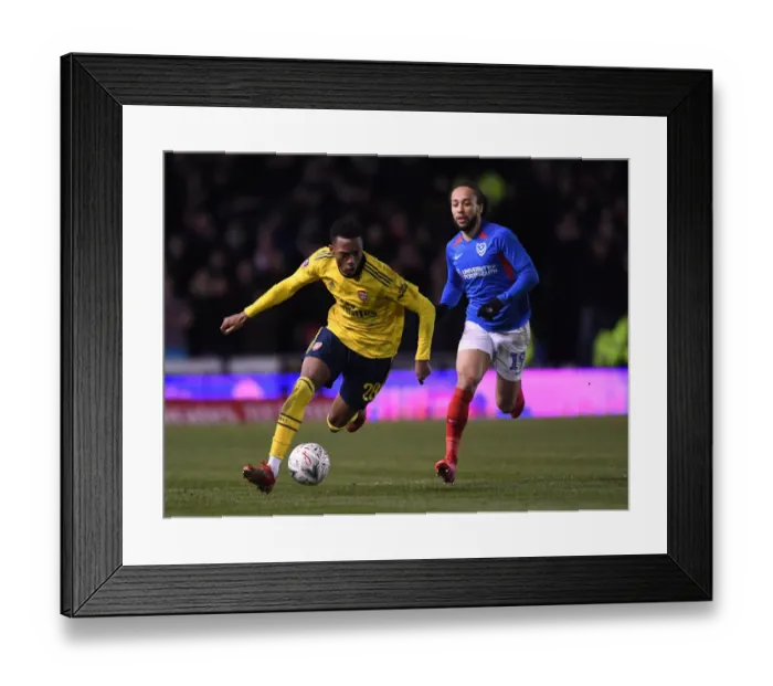 Framed Print : FA Cup Fifth Round Showdown: Joe Willock vs Reeco Hackett-Fairchild - Portsmouth vs Arsenal