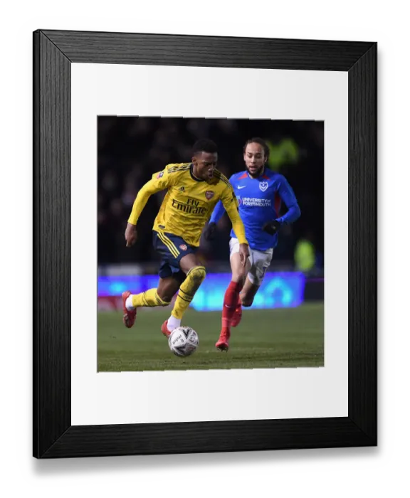 Framed Print : Arsenal's Joe Willock Shines: Arsenal Crush Portsmouth in FA Cup Battle