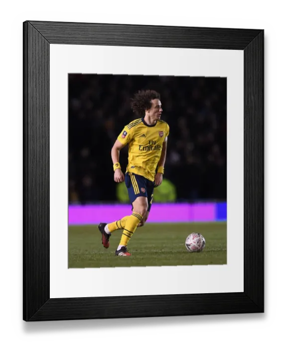 Framed Print : Arsenal's David Luiz Faces Off in FA Cup Battle at Portsmouth