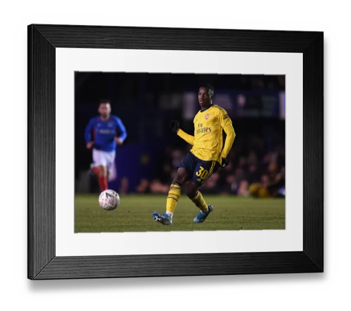 Framed Print : Arsenal's Eddie Nketiah in FA Cup Fifth Round Action against Portsmouth Framed Print : Arsenal's Eddie Nketiah in FA Cup Fifth Round Action against Portsmouth