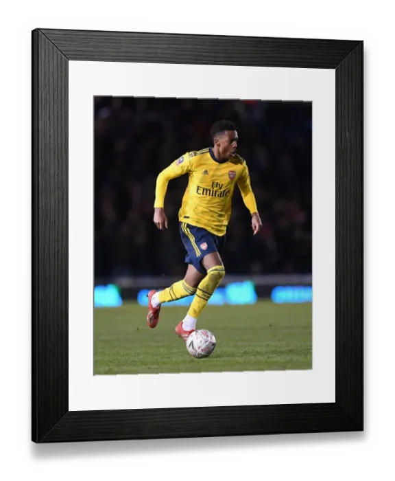 Framed Print : Arsenal's Joe Willock in FA Cup Fifth Round Action against Portsmouth