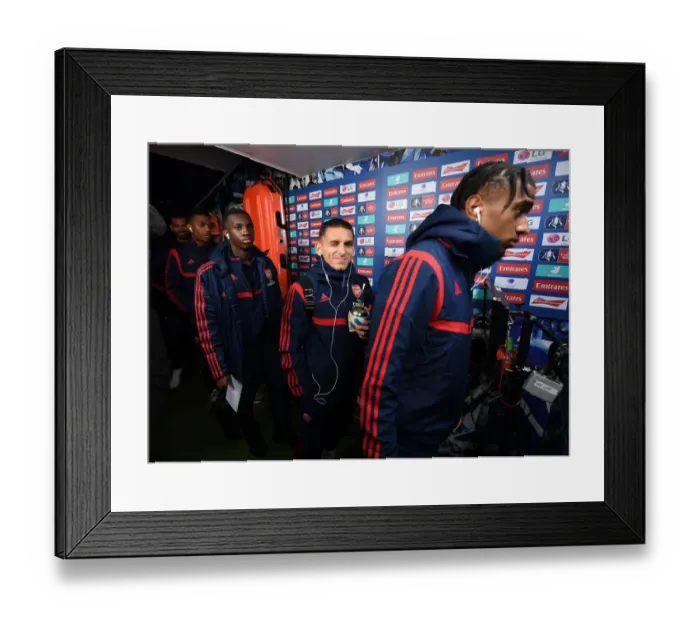Framed Print : Arsenal's Lucas Torreira at Fratton Park before FA Cup Fifth Round Match vs Portsmouth Framed Print : Arsenal's Lucas Torreira at Fratton Park before FA Cup Fifth Round Match vs Portsmouth