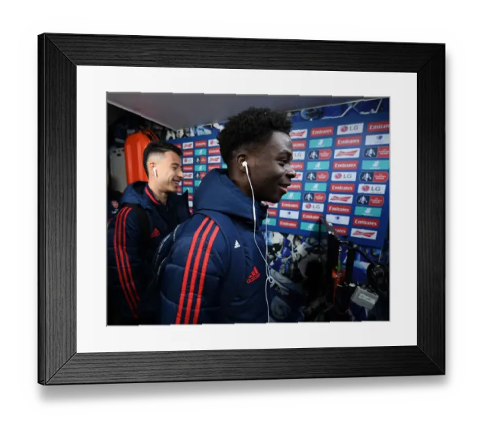 Framed Print : Arsenal's Bukayo Saka Prepares for FA Cup Fifth Round Clash Against Portsmouth