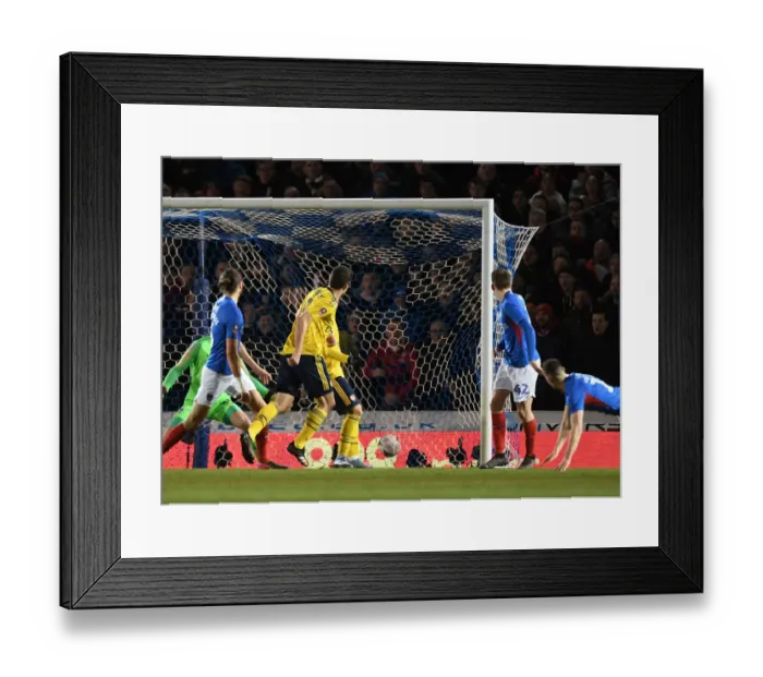 Framed Print : Sokratis Scores: Portsmouth vs Arsenal, FA Cup Fifth Round 2020 Framed Print : Sokratis Scores: Portsmouth vs Arsenal, FA Cup Fifth Round 2020