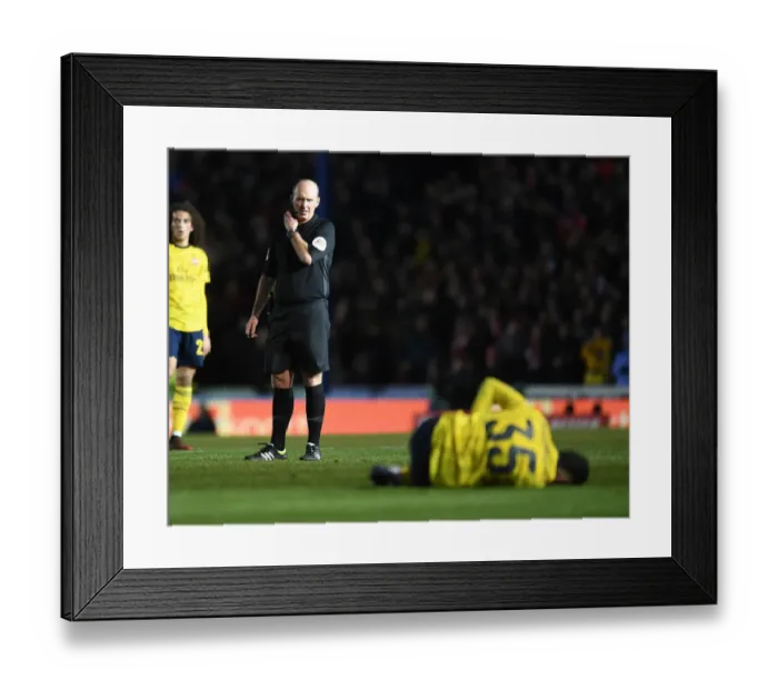 Framed Print : FA Cup Fifth Round: Referee Mike Dean Presides Over Portsmouth vs. Arsenal at Fratton Park Framed Print : FA Cup Fifth Round: Referee Mike Dean Presides Over Portsmouth vs. Arsenal at Fratton Park