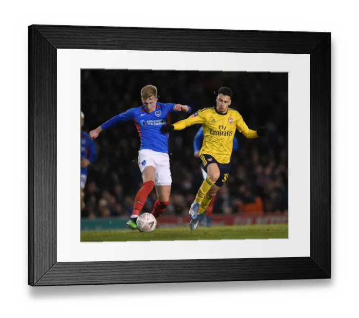 Framed Print : Martinelli vs McCrorie: A FA Cup Fifth Round Showdown at Fratton Park Framed Print : Martinelli vs McCrorie: A FA Cup Fifth Round Showdown at Fratton Park