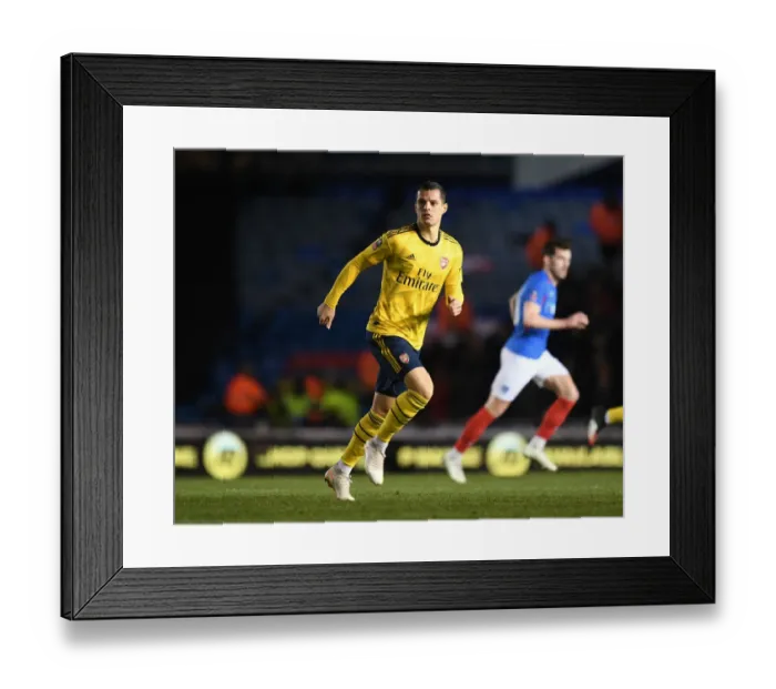 Framed Print : PORTSMOUTH, ENGLAND - MARCH 02: Granit Xhaka of Arsenal during the FA Cup Fifth Round match between Portsmouth