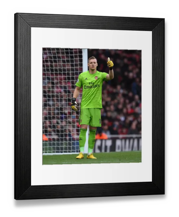 Framed Print : Focused Leno in Action: Arsenal vs West Ham United