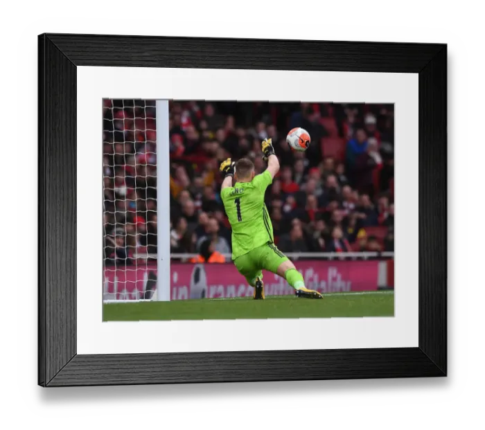 Framed Print : Arsenal's Bernd Leno in Action: Arsenal vs. West Ham United, Premier League 2019-2020