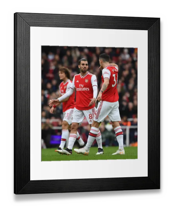 Framed Print : Arsenal: Cebalos and Xhaka in Deep Conversation during Arsenal v West Ham United, Premier League 2019-20