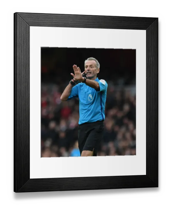 Framed Print : Arsenal vs. West Ham Clash: Martin Atkinson Referees in Premier League Showdown at Emirates Stadium