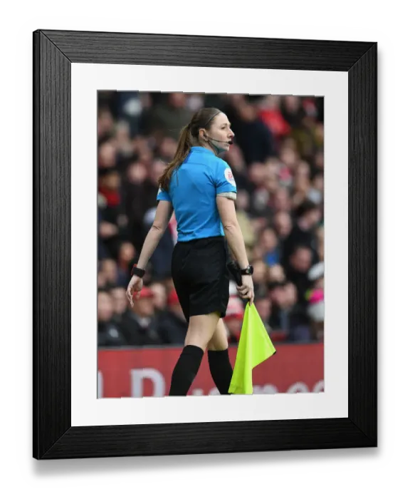 Framed Print : Assistant Referee Sian Massey-Ellis Oversees Arsenal vs. West Ham Premier League Match at Emirates Stadium