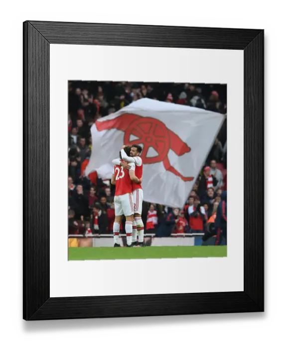 Framed Print : Arsenal's David Luiz and Pablo Mari Embrace After Hard-Fought Arsenal v West Ham United Match Framed Print : Arsenal's David Luiz and Pablo Mari Embrace After Hard-Fought Arsenal v West Ham United Match
