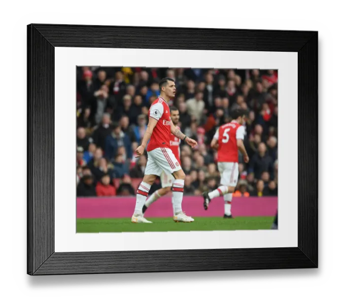Framed Print : Arsenal's Granit Xhaka in Action Against West Ham United - Premier League 2019-2020