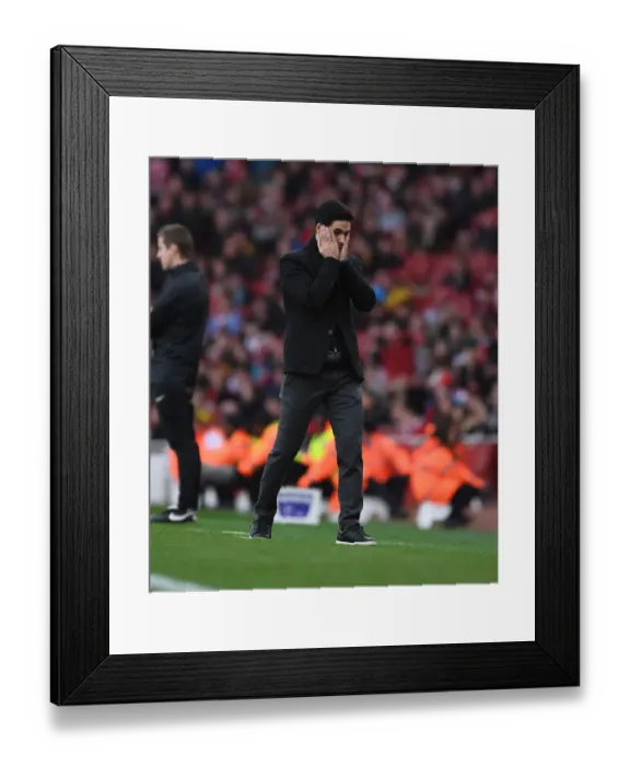 Framed Print : Mikel Arteta Guides Arsenal in Premier League Battle Against West Ham United