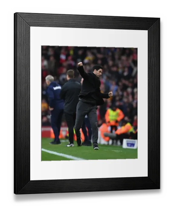 Framed Print : Mikel Arteta Celebrates Arsenal's Win Against West Ham United in the Premier League Framed Print : Mikel Arteta Celebrates Arsenal's Win Against West Ham United in the Premier League