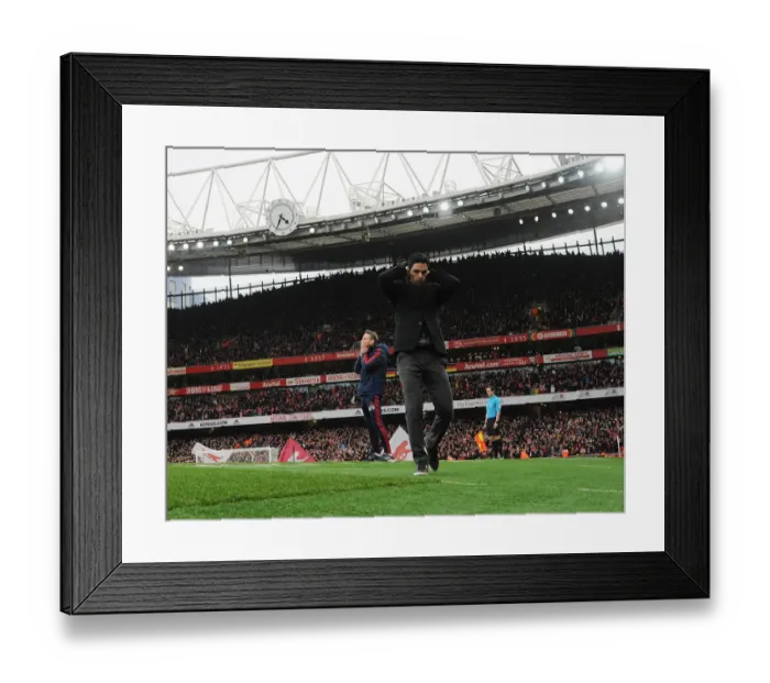 Framed Print : Mikel Arteta Leads Arsenal in Premier League Clash Against West Ham United