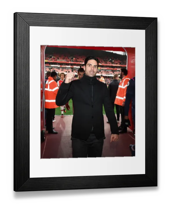 Framed Print : Mikel Arteta Celebrates Arsenal's Victory Over West Ham United in the Premier League